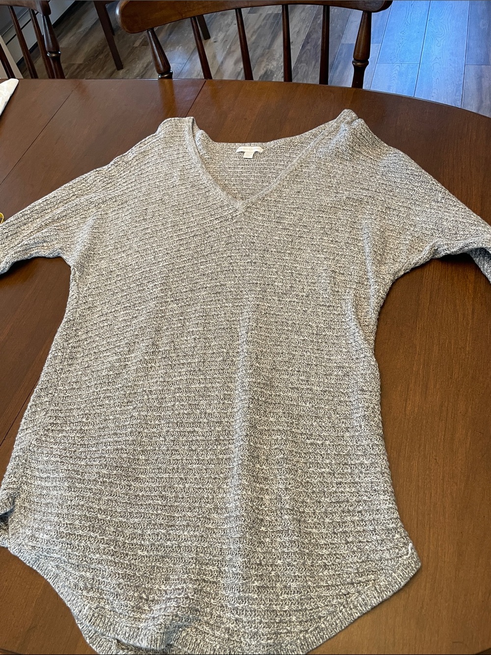 New York & Company gray Openwork Knit Pullover